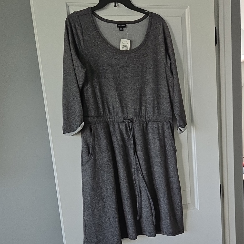 Torrid Charcoal 3/4 Sleeve Dress
